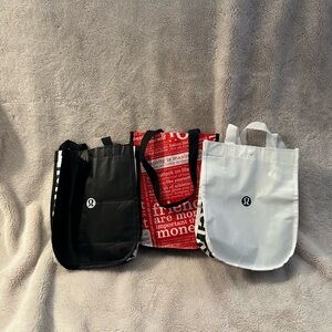lululemon athletica Black, Red, and White Tote Trio